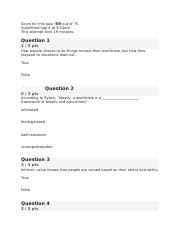 Understanding Worldview Quiz Score And Concepts Course Hero