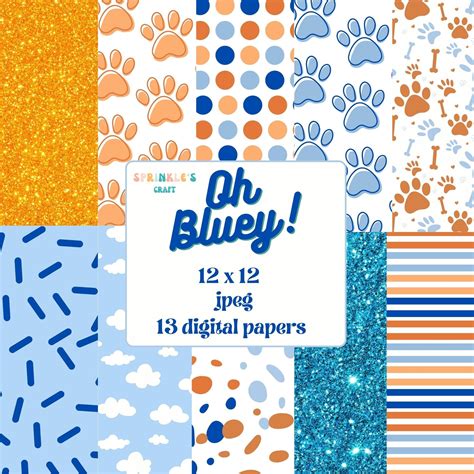 Oh Bluey Digital Papers X Digital Papers Etsy