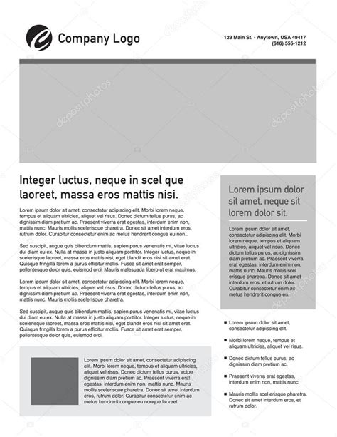 Page Layout Newsletter For Use With Business Stock Vector Image By