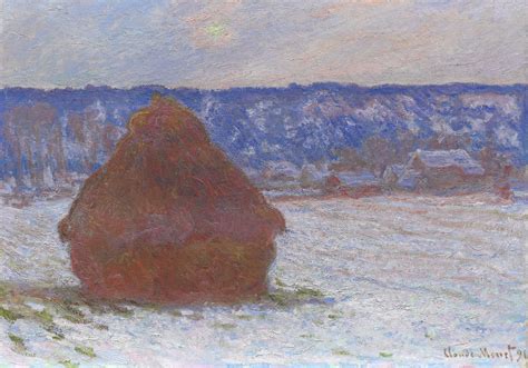 Stacks Of Wheat Sunset Snow Effect 1890 1891 Giverny France By