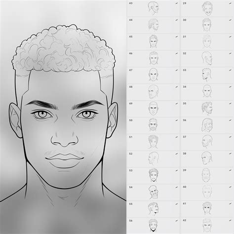 Artstation 100 Procreate Male Head Stamps Part 4 Procreate Men