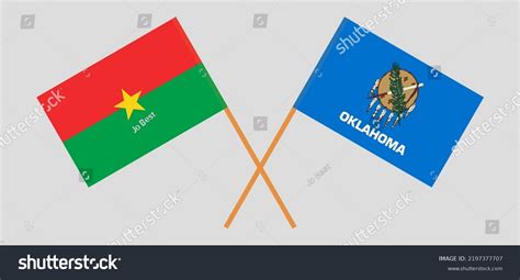 Crossed Flags Burkina Faso State Oklahoma Stock Vector Royalty Free