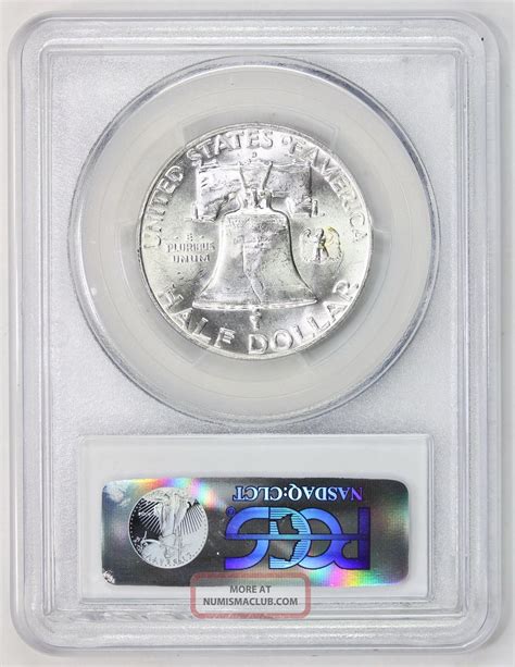 D Franklin Silver Half Dollar Ms Pcgs Near Gem Uncirculated