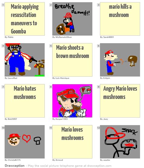 Mario Applying Resuscitation Maneuvers To Goomba Drawception