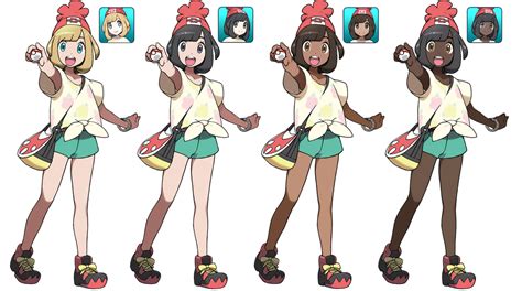 Pokemon Sun And Moon Female Trainer Alternates By Sirpeaches On Deviantart