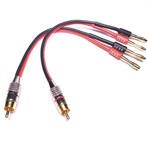 CESS 024 1f Banana Plug To RCA Cable Phono Banana Speaker Cable 2