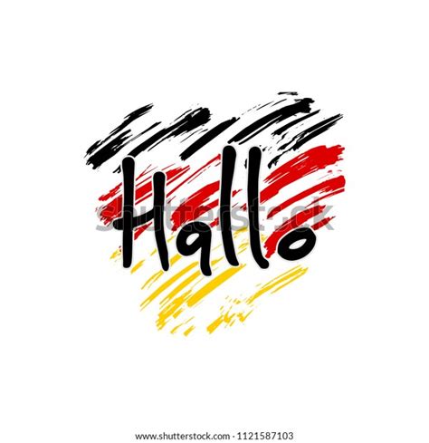 Hallo Hand Lettering Hello German Language Stock Vector Royalty Free