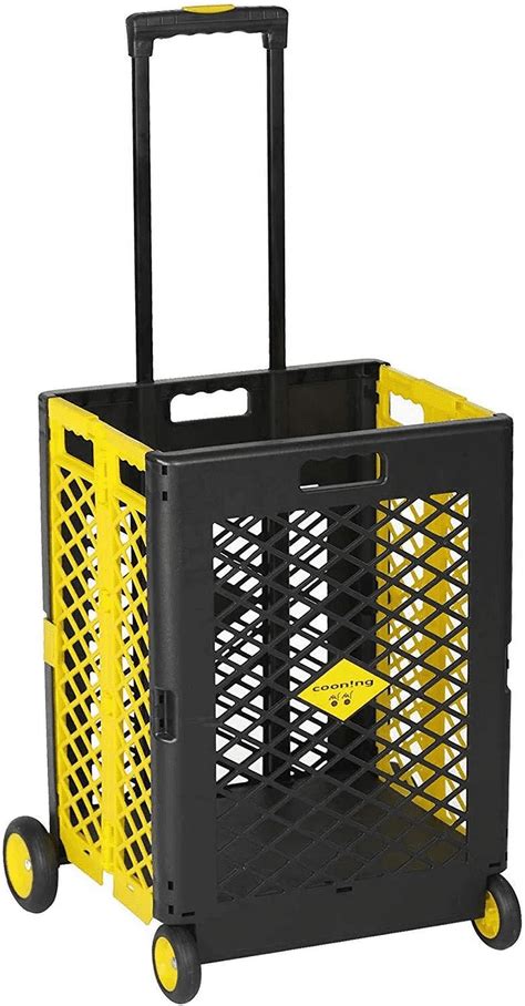 HNGKNG 55L Foldable Rolling Cart With Wheels Portable Updated Utility