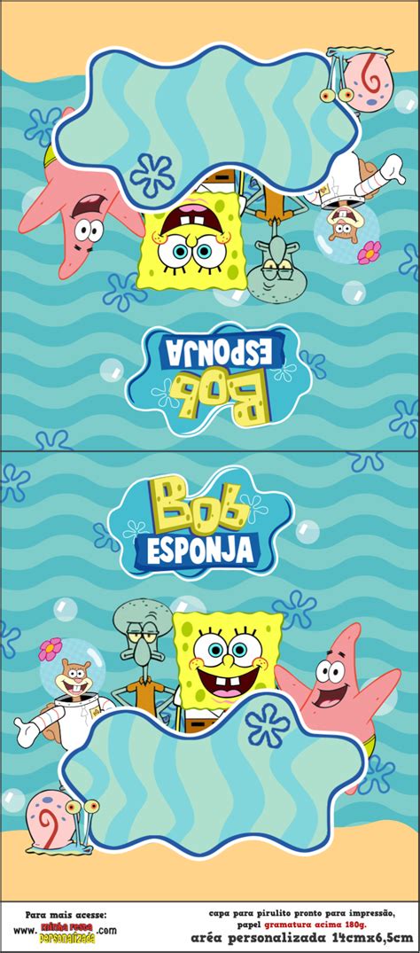 Capa De Pirulito Bob Esponja Para Imprimir