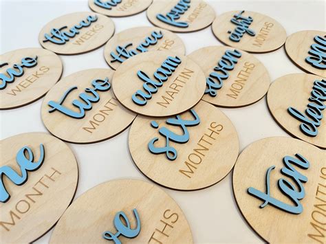 Wooden Monthly Milestone Discs Baby Monthly Milestone Markers Baby