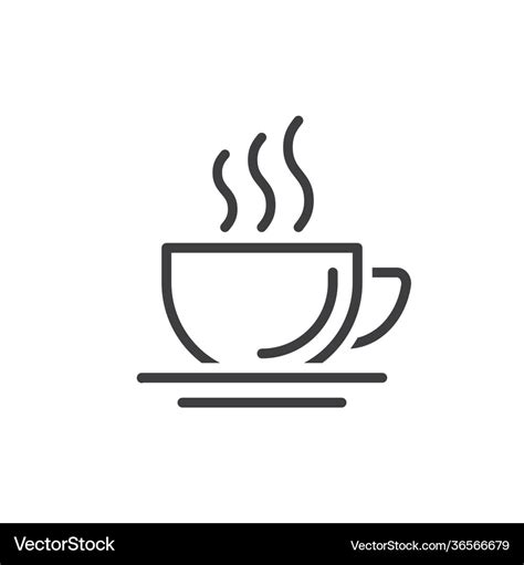 Coffee Cup Icon Line Sign Royalty Free Vector Image