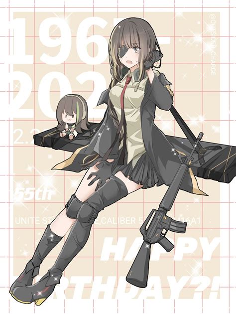 少女前線「 55th ドールズフロントライン ドルフロ M16a1 」chargeproのイラスト