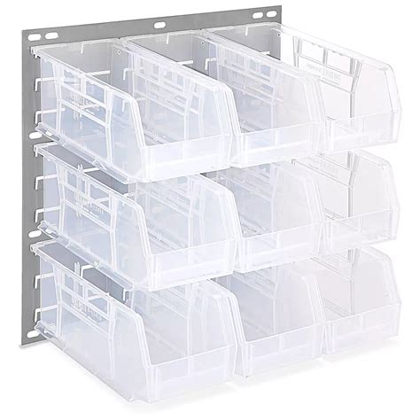 Wall Mount Panel Rack 18 X 19 With 11 X 5 12 X 5 Clear Bins H