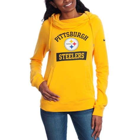 Pittsburgh Steelers Nike Women S Tailgate Funnel Fleece Hoodie