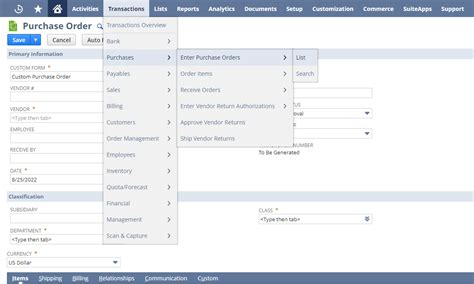 How To Find Purchase Order Record Type In Netsuite