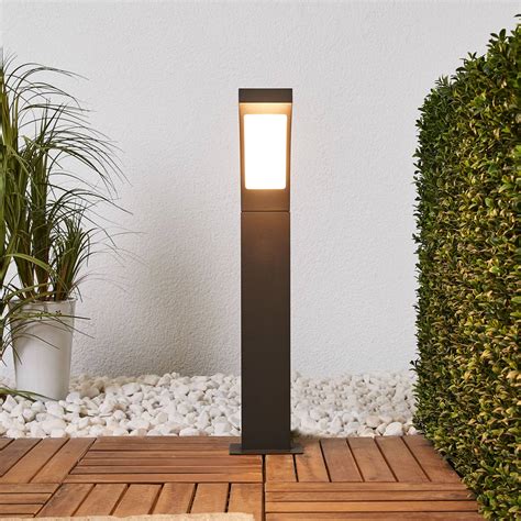 Lucande Lampione A Led Juvia In Alluminio Grigio Grafite