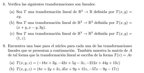 Resuelto Verifica Las Siguientes Transformaciones Son Chegg Mx