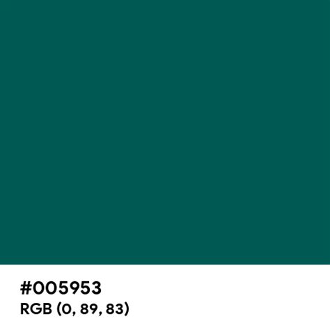 Deep Cobalt Green color hex code is #005953