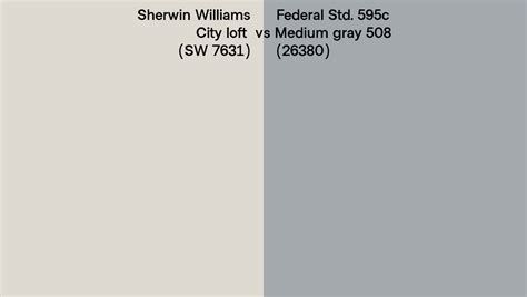 Sherwin Williams City Loft SW 7631 Vs Federal Std 595c Medium Gray