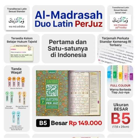 Jual Alquran Terjemah Perkata Katin Per Juz Quran Madrasah Duo Latin