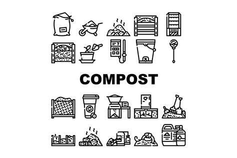 Compost Production Collection Icons Set Vector By Sevector TheHungryJPEG