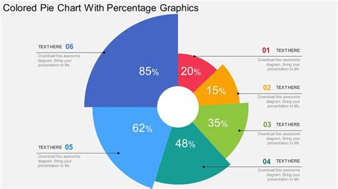 Colored Pie Chart With Percentage Graphics Flat Powerpoint Design ...