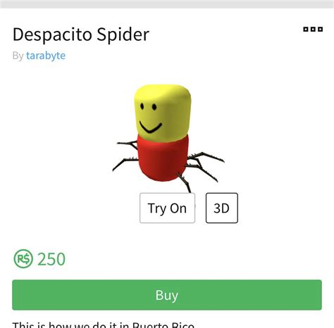 Roblox Despacito Spider Face