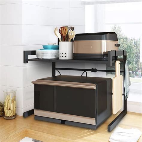 Support de Four à Micro Ondes Extensible Etagere Rangement Cuisine