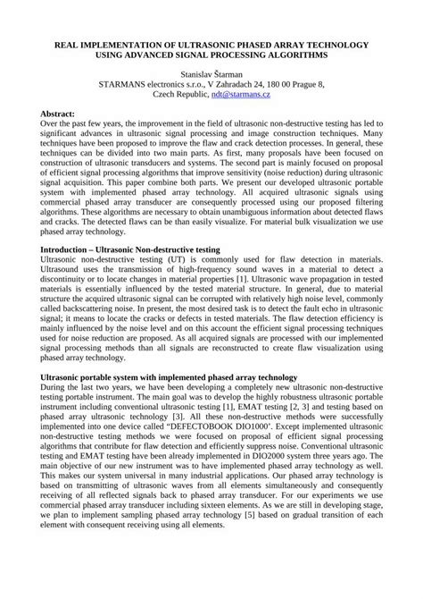 PDF Real Implementation Of Ultrasonic Phased Array Technology Using