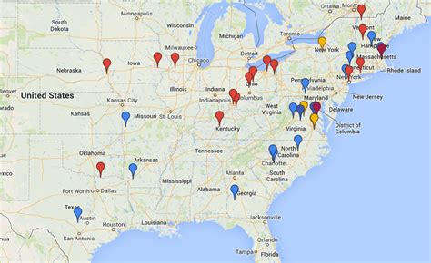 Map of US Presidential birthplaces. Link in comments [OC][891x546] : r ...