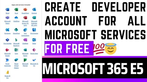 How To Create Microsoft E Developer Account Youtube