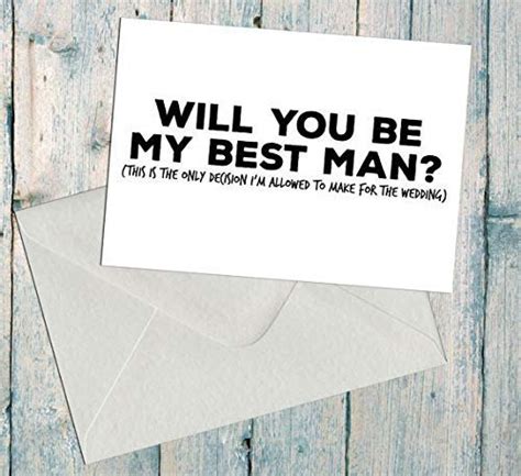 Funny Best Man Proposal Card Will You Be My Bestman Card Humor Asking