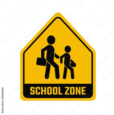 school zone warning sign Stock Vector | Adobe Stock