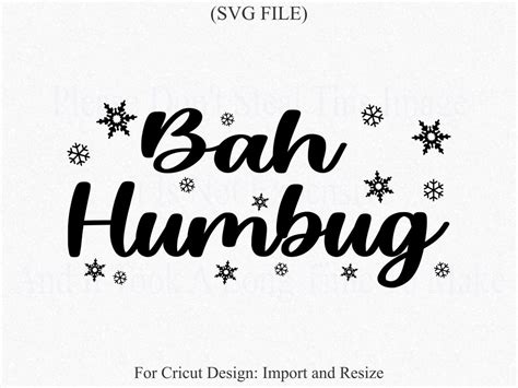 Bah Humbug Svg Christmas Cut File Christmas Decor Svg Snowflakes