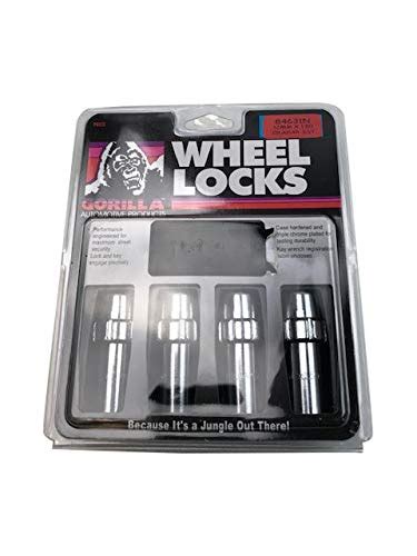 LugNuts Gorilla Wheel Locks 84631N Set Of 4 Chrome Finish With Key 12mm