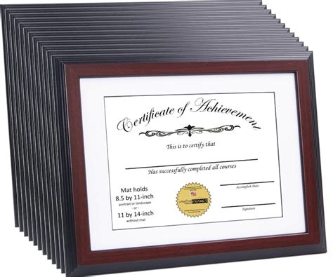 Mahogany Diploma Frame Displays 85x11 Inch With Mat Or Etsy