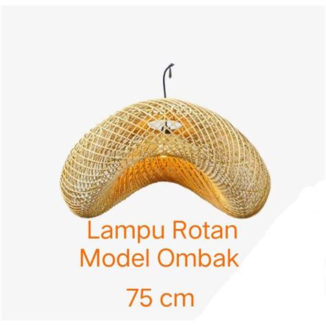 Jual Kap Lampu Custom Model Ombak Cm Kap Lampu Rotan Kap Lampu