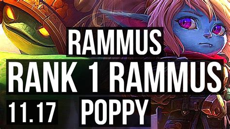 RAMMUS Vs POPPY JUNGLE Rank 1 Rammus 5 2 16 300 Games KR