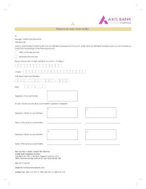 Auto Debit Form Fill And Sign Printable Template Online