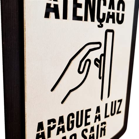 Placa De Sinaliza O Aten O Apague A Luz Ao Sair Elo