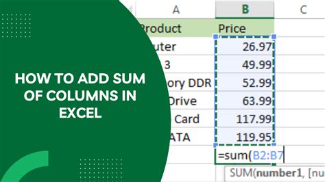 How To Add Sum Of Columns In Excel A Comprehensive Guide Earn Excel