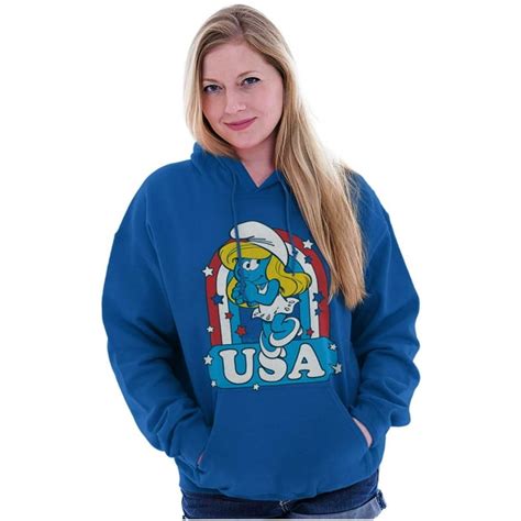 Smurfette Cartoon American Cutie Usa Women Plus Size Hoodie Brisco