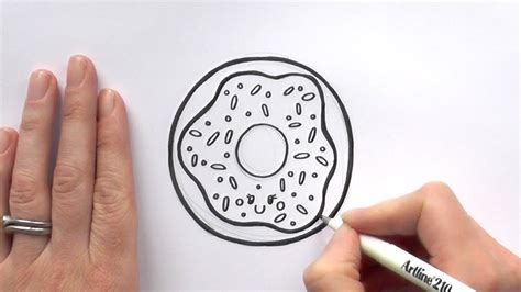 How To Draw A Cartoon Iced Donut With Sprinkles YouTube