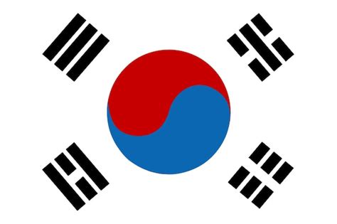 Bandeira De Coreia Do Sul Vetor Premium