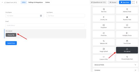 File Upload Input Field In WP Fluent Form WordPress Plugin