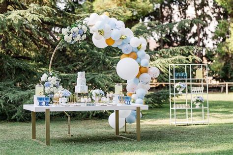 Karas Party Ideas Blue And Gold Garden Baptism Party Karas Party Ideas