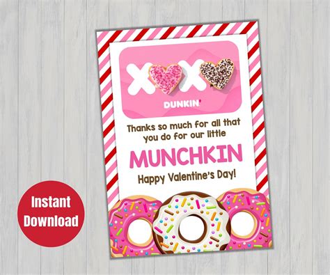 Donut Gift Card Holder Gift Card Printable Valentine Gift | Etsy