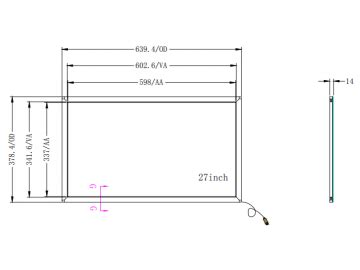 GT IR TB27 1 27 Infrared Touch Screen TB Series Multi Touch USB