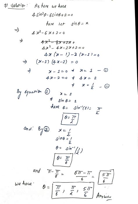 [solved] Solve The Equation Analytically Type The Answer In Radians