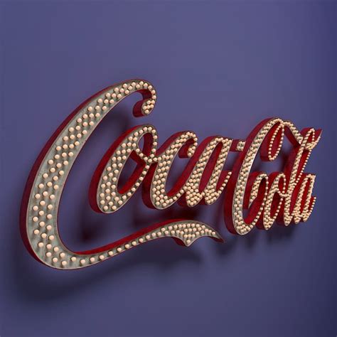 3d model coca cola vintage sign